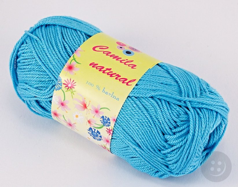 Yarn Camila natural -  turquise blue- color number 124