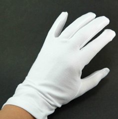 Herren-Social-Handschuhe – Weiß – Größe 24 – Größe 21 cm x 10 cm