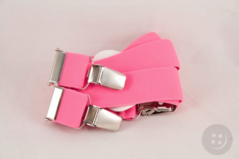 Children's suspenders - pink - width 2,5 cm