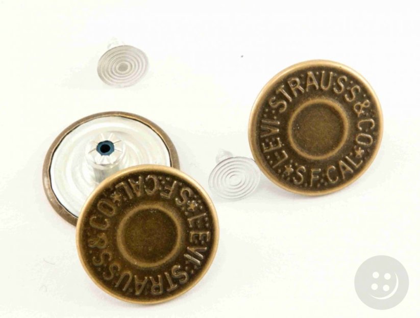 Jeans tack buttons -  matt gold - diameter 1.8 cm