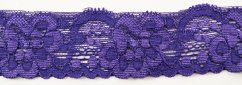 Elastic lace trim - purple - width 4 cm