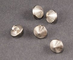 Faux metal shank button - cone - silver - diameter 1,3 cm