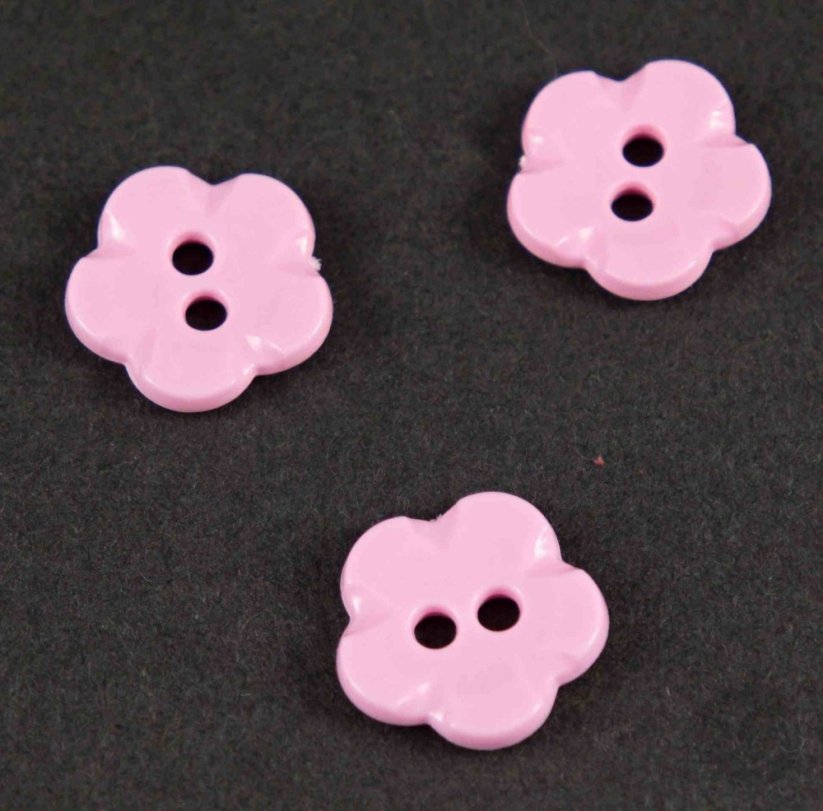Flower - shaped button - pink - diameter 1.5 cm