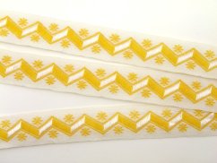 Band mit Muster - žlutá, weiß - Breite 1,5 cm