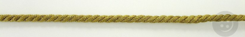 Točená šnúra - zlatá-matná - priemer 4 mm, lurexová