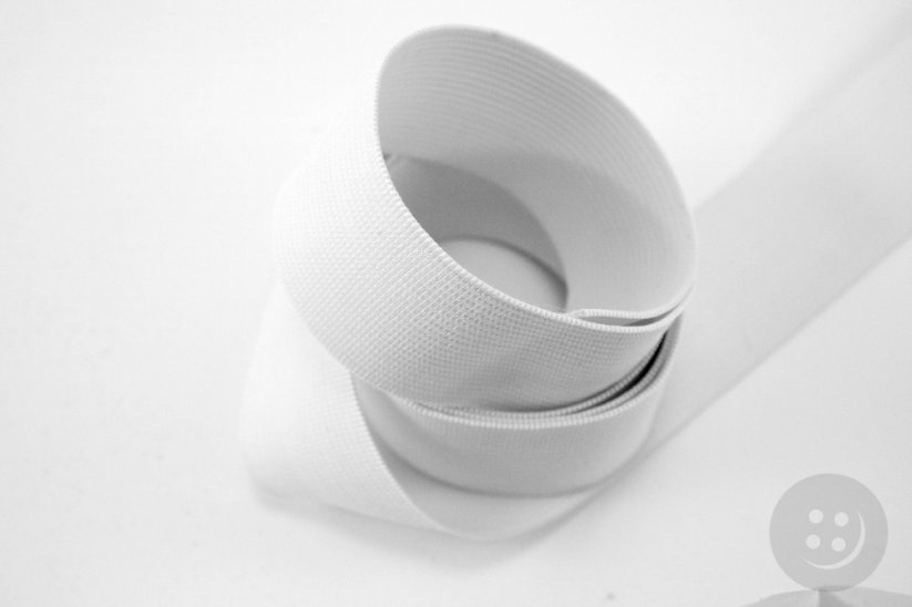 Flat elastics - soft - white - width 3.5 cm