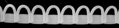Decorative elastic braid - white - width 1 cm