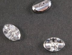 Luxusný kryštálový gombík - ovál špicatý - svetlý kryštál - rozmer 1,4 cm x 1 cm