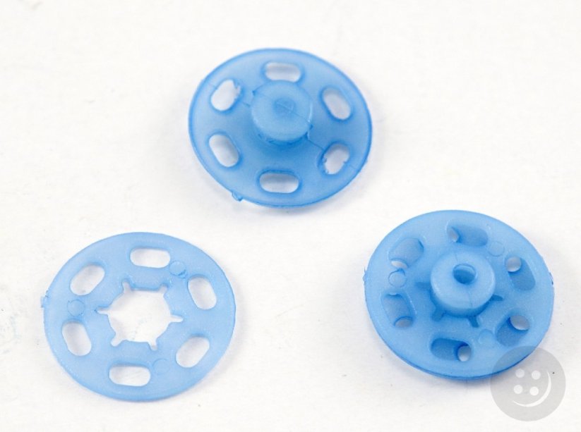 Druckknopf - plastik  - hellblau - Durchmesser 1,8 cm