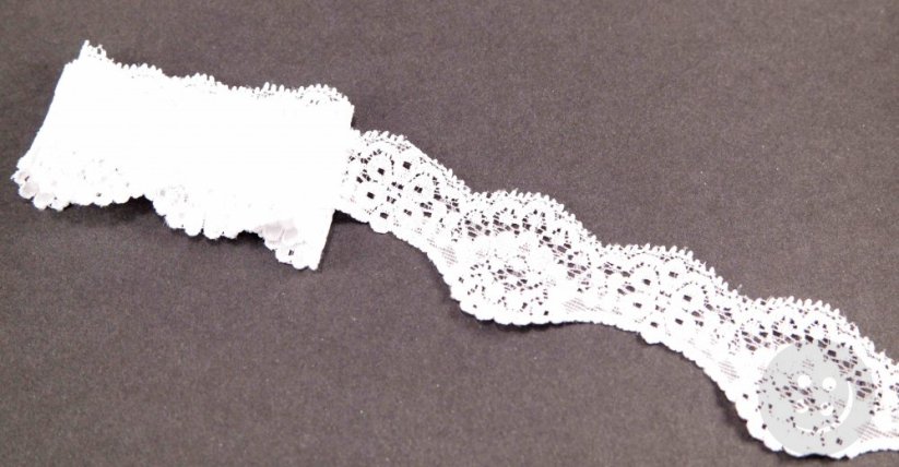 Elastická čipka - biela - šírka 4 cm