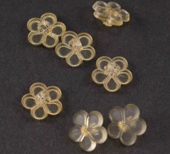 Children's button - yellow flower - transparent - diameter 1.3 cm