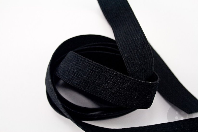 Flat elastics - soft - black - width 2 cm