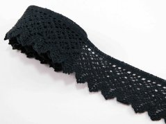 Häkelborte - Schwarz - Breite 5 cm