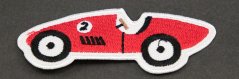 Patch zum Aufbügeln - Rennfahrer - rot - Größe 8 cm x 3 cm