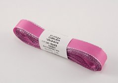 Taftové stuhy se stříbrným okrajem - růžová, stříbrná - šířka 0,6 cm - 1,5 cm