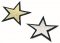 Iron-on patch - Star - silver, gold - dimensions 6 cm x 7.5 cm