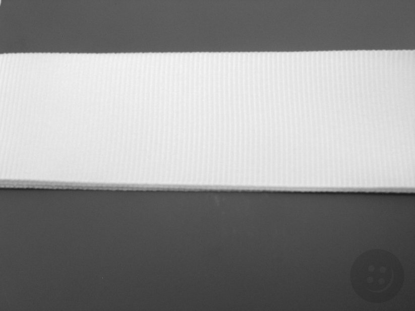 Rypsová stuha tuhá - bílá - šířka 3,7 cm