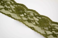 Silonová krajka - khaki - šířka 4 cm