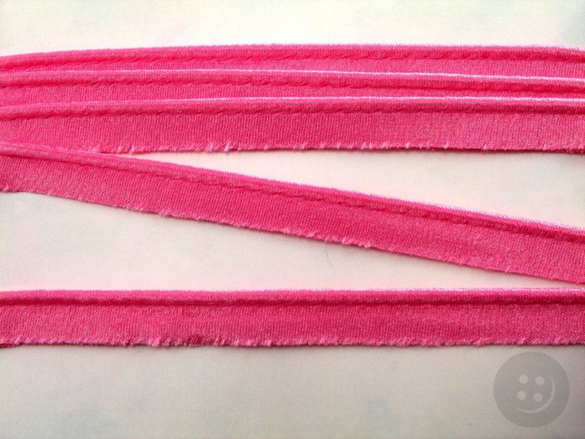 Saténový výpustek - růžová - šířka 1,4 cm