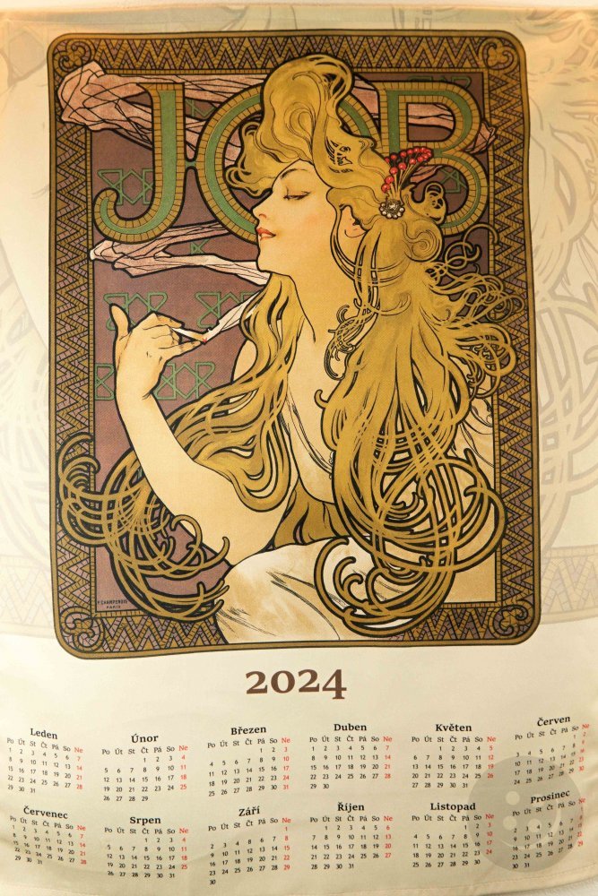Kitchen towel calendar 2024 Alfons Mucha JOB Sewingknitting.eu