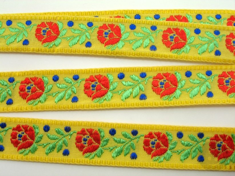 Festive ribbon - yellow - width 1,6 cm