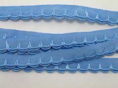 Zúbkova stuha - nebeská modrá - šírka 1,2 cm
