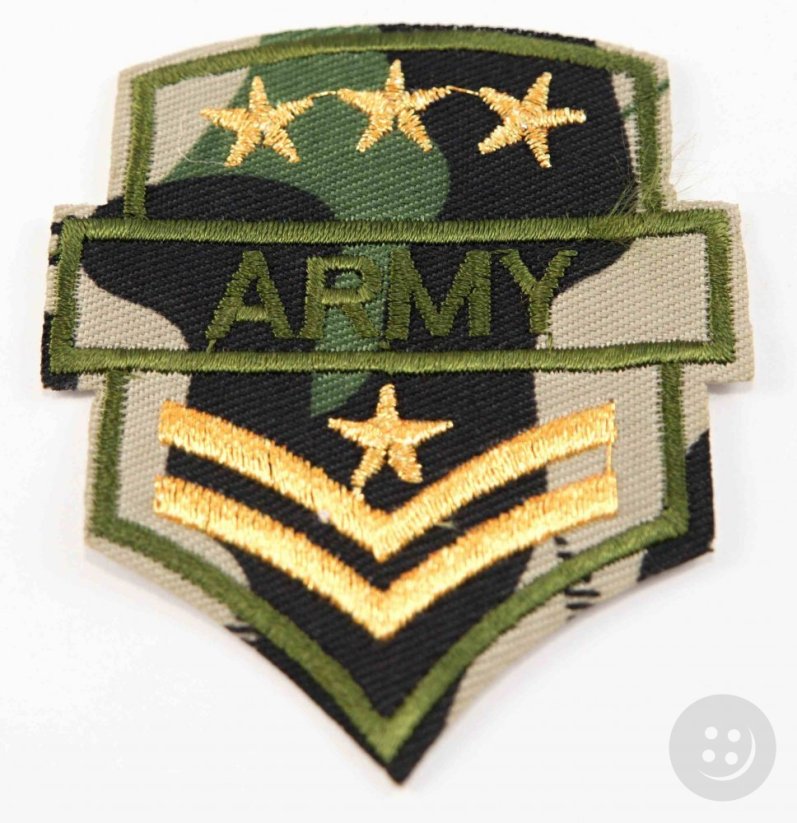Iron-on patch - army rank - size 7 cm x 6 cm - khaki