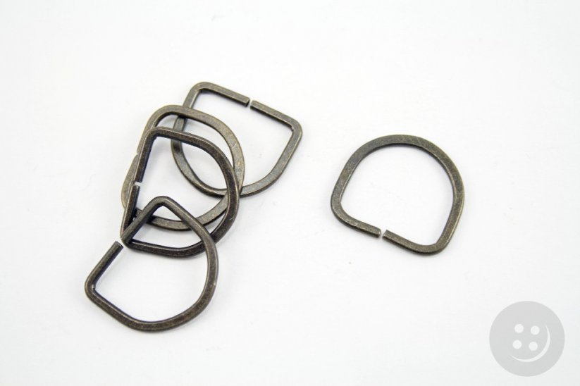 D-Ring - dark antique brass - pulling hole width 2 cm