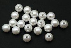 Beads - pearl white - diameter 1 cm