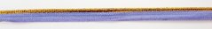 Bavlnený výpustek - zlotá/fialová - šírka 1 cm