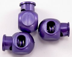 Plastic round cord lock - purple - pulling hole diameter 0.9 cm