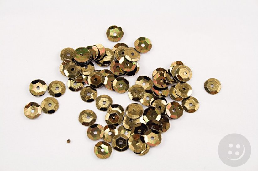 Sew-on sequins - gold - diameter 0,6 cm - 250 pcs