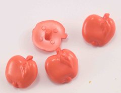 Knoflík se spodním přišitím - oranžové jablíčko - průměr 1,6 cm
