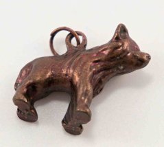 Kovový přívěšek - medvěd - 2 cm x 2,5 cm