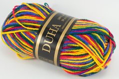 Příze Duha - žluto červeno modrá 218