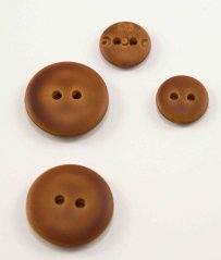 Hole button - light brown highlight - imitation leather - diameter 1.9 cm