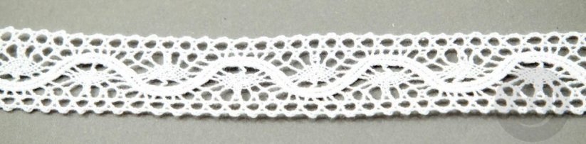 Bavlnená paličkovaná čipka | vsadka - biela - šírka - 2,5 cm