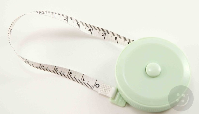 Tailor's tape measure - retractable - green - length 150 cm