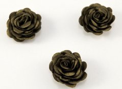 Satinblume zum Annähen - khaki - Durchmesser 3 cm