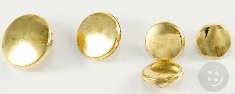 Pokovovaný gombík so spodným prišitím - zlatá - priemer 1,5 cm