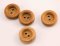 Wooden sew-through button - wide rim - dark beige - diameter 1.8 cm