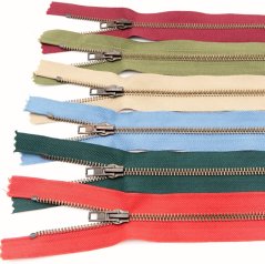 Jeansové zipsy starokovové č. 5 nedeliteľné - dĺžka 6 cm - 25 cm