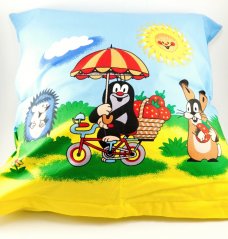Krtko na bicykli - poťah na vankúšik so zipsom