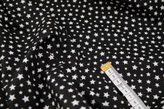 Baumwollleinwand - weiße Sterne auf schwarzem Hintergrund - Breite 160 cm