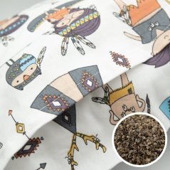 Kissen gefüllt mit BIO-Buchweizenschalen – Indianer und Traumfänger – Größe 35 cm x 28 cm