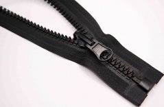 Extra silné stanové kostěné zipy č.8 s oboustranným jezdcem - černá - délka 160 cm - 300 cm
