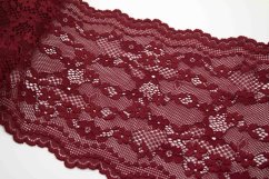 Elastic lace, insert - burgundy - width 17 cm