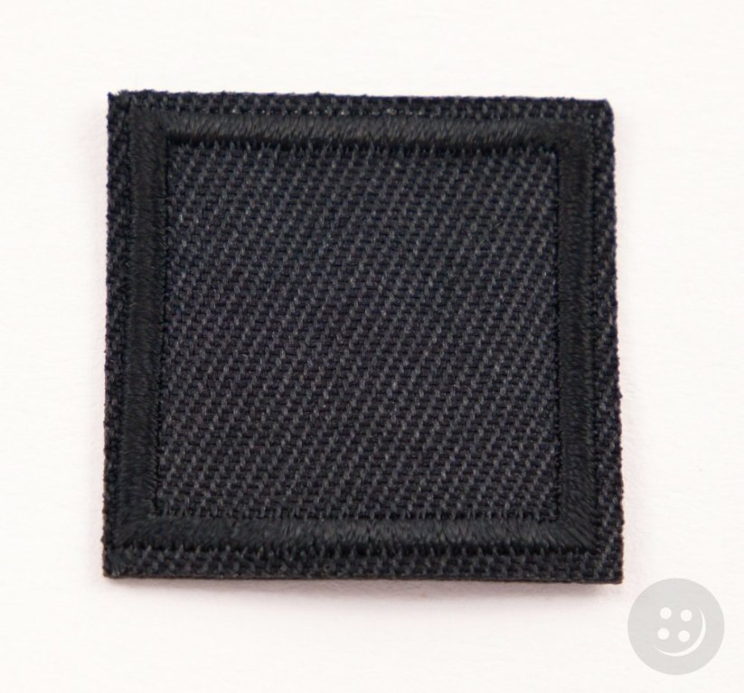 Iron-on patch - square - black - size 4 x 4 cm