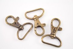 Swivel hook - antique brass - pulling hole width 2 cm