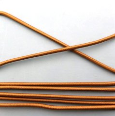 Pruženka na opasok guľatá - svetlohnedá - priemer 0,3 cm